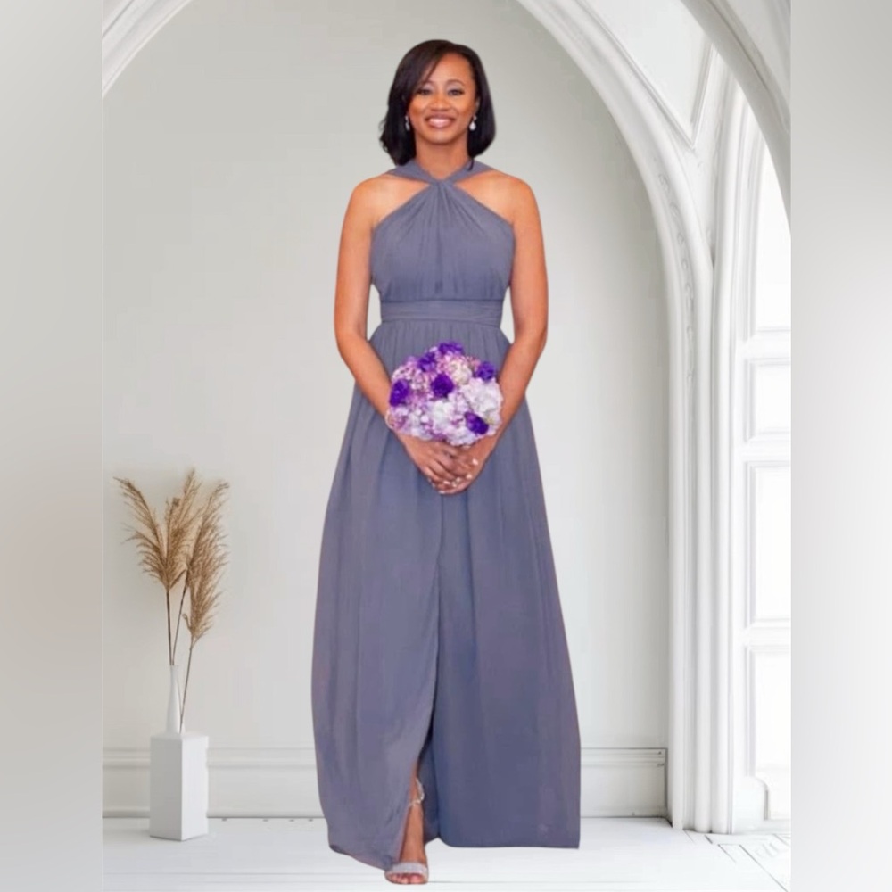 Bill Levkoff Charcoal A-Line Maxi Dress